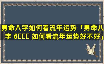 男命八字如何看流年运势「男命八字 🐞 如何看流年运势好不好」